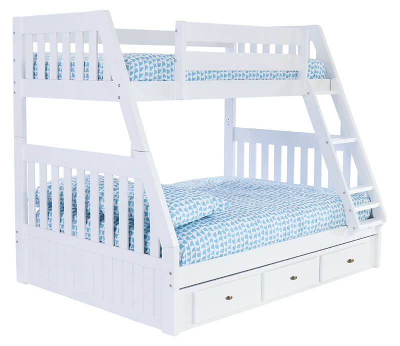 White Twin Full Bunk Bed All American, Discovery World Bunk Bed With Trundles