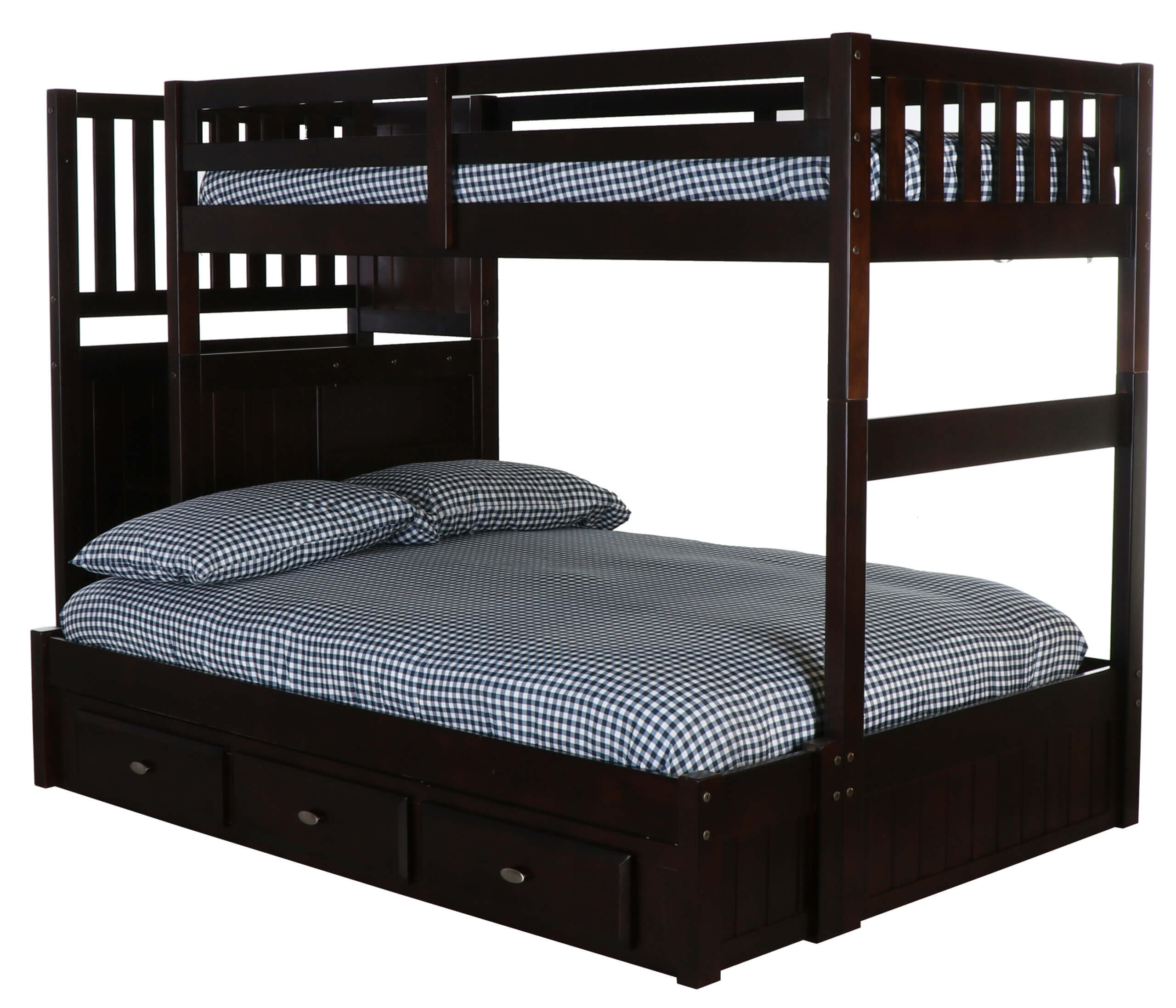 Espresso Staircase Bunk Bed All, Twin Over Full Bunk Bed With Stairs And Dresser