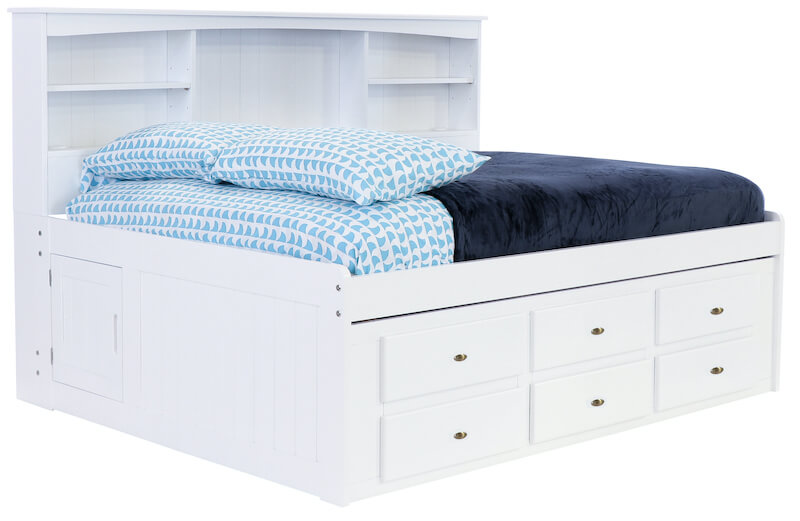 White Full Bookcase Daybed All, Bookcase Daybed With Storage And Trundle Bed